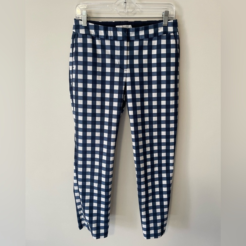 Boden Women Gingham Blue Checkered ankle pants size 6 R